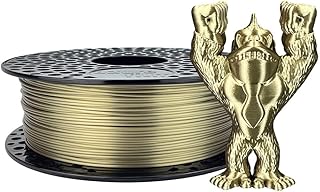 AzureFilm PLA Silk 3D Printer Filament 1.75mm - 1kg Spool - High Gloss Finish - Easy to Print - Vibrant Colours - For All FDM Printers (Olive Gold, 1kg)