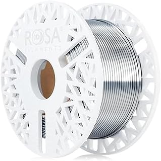 ROSA3D PLA Silk Filament 1.75mm for 3D Printers - Printing Materials Slightly Glossy Biodegradable PLA Filament for 3D Printer - Filament 3D Printing Materials - Silver, 0.5kg Spool