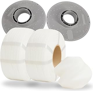 2 Rolls PETG HF White 1kg RFID Chip for Bambu Lab + 1 Empty Spool for Bambulab AMS P1S P1P X1C Accessory Roll PET-G High Flow 3D Printer PETG Filament