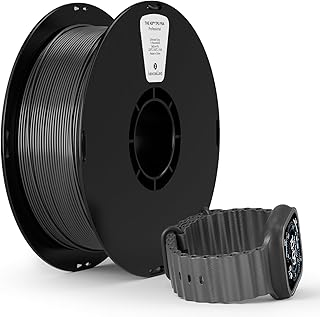 kexcelled TPU 95A Filamento per Stampante 3D 1,75 mm +/- 0,05 mm, Flessibile e Morbido, Eccellente Elasticità, Adatto a Moltissime Stampanti FDM, Bobina da 1 kg (2,2 lbs), Grigio Assoluto