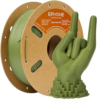 ERYONE PETG Carbon Fiber Filament 1.75mm +/- 0.02mm 3D Printer Filament 1kg (2.2LBS), Grass Green