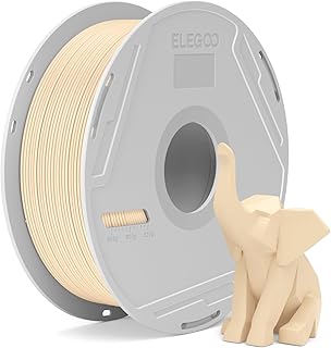 ELEGOO PLA Basic Filamento Beige 1KG con Bobina Riutilizzabile, 1,75mm PLA 3D Alta Precisione, Installazione Facile, Compatibile con la Maggior Parte delle Stampanti 3D