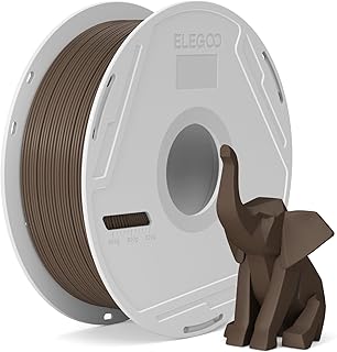 ELEGOO PLA Basic Filamento Marrone Cacao 1KG con Bobina Riutilizzabile, 1,75mm PLA 3D Alta Precisione, Installazione Facile, Compatibile con la Maggior Parte delle Stampanti 3D