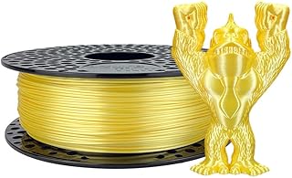 AzureFilm PLA Silk 3D Printer Filament 1.75mm - 1kg Spool - High Gloss Finish - Easy to Print - Vibrant Colours - For All FDM Printers (Yellow, 1kg)