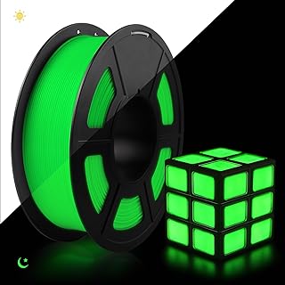 TECBEARS Glow in the Dark PLA Filament 1.75 mm Green, Glow in the Dark PLA Filament, High Light Intensity and Long Lighting Duration, 1 kg Spool, Fluorescent Green
