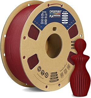 OVERTURE PLA+ Filament 1.75 mm, Toughness Enhanced PLA Roll, Professional PLA Tenacity, 1 kg Filament (2.2 lbs), Dimensional Accuracy, 99% Probability +/- 0.02 mm (Wine)