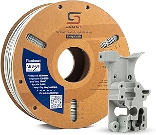 Siraya Tech Filamento per stampante 3D in fibra di vetro ABS-GF Premium Fiberheart - Resistenza al calore 93°C, elevata durata, stampa di precisione (1 kg, Grigio)