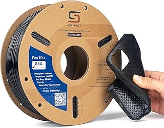 Siraya Tech Flex TPU Filamento - 85A Shore, ISO 10993, Alta Flessibilità e Resistenza, Alto Flusso e Velocità, Sacchetto in Alluminio Resistente all'Umidità - per Calzature e Protezioni (Nero, 1kg)