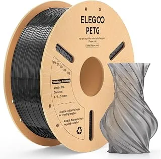 ELEGOO PETG Filament 1.8 mm Translucent Grey 1 kg | High precision, sturdy and durable, 1 kg spool, for most FDM printers