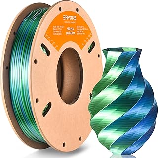 ERYONE PLA Silk Shiny 3D Printer Filament 1.75mm, Dual Silk PLA Filament, Bicolor Silk Filament Two Tone PLA +/- 0.02mm, 250g/Spool, Blue Green