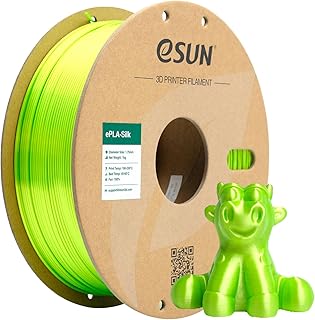 eSUN PLA Silk Filament 1.75mm, PLA Filament for 3D Printer Glossy Serico, Dimensional Accuracy +/- 0.05mm, 1kg Spool (2.2 LBS) 3D Printing Filament for 3D Printers, Light Green Silk
