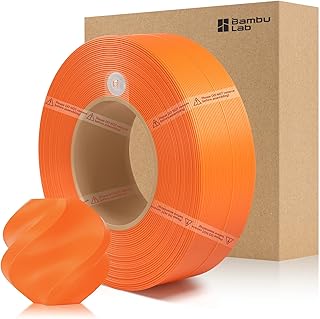 Filamento di ricarica in ABS di bambù, 1,75 mm, 1 kg, con RFID, per stampanti 3D Bambu Lab serie A1/X1/P1, facile da stampare, filamento per stampa 3D, senza bobina, +/- 0,03 mm (arancione