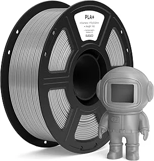 ELEGOO PLA+ Filament 1.75 mm Grey 1 kg, PLA Plus High Strength for 3D Printers, Dimensional Accuracy +/- 0.02 mm, 1kg (2.2lbs) Spool Compatible with Most 3D Printers
