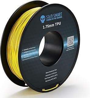 Filamento flessibile in TPU SainSmart per stampa in 3D, 1,75 mm, 0,8 kg, precisione dimensionale +/- 0,05 mm, colore: giallo neon