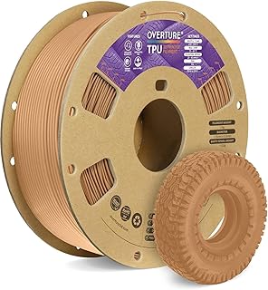 OVERTURE TPU Filament 1 kg, 1.75 mm Flexible TPU Filament for 3D Printer (Brown New)
