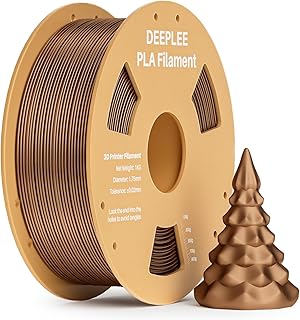 DEEPLEE PLA Filament 1.75mm, 1kg Spool Copper with Copper Powder, Dimensional Accuracy ±0.2mm, Anti-Clogging Wrapping for FDM 3D Printers