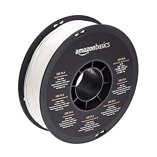 Amazon Basics Filamento in PLA effetto seta per stampante 3D, 1,75 mm, in bobina da 1 kg, seta bianco sporco