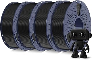 SUNLU 4KG Macaron PLA Meta Filament Bundle, PLA Filamento 3D Avvolto in Modo Ordinato più Resistente, 4kg in Totale, 1KG per Bobina, Meta Pla Nero