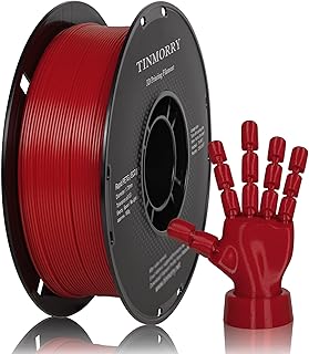 PETG Filament 1.75 mm, TINMORRY Verbessert PETG-Eco 3D-Druckmaterialien, Kompatibel mit Bambu FDM 3D Drucker, 1 kg 1 Sponges, Dunkelrot