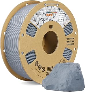 OVERTURE Rock PLA Filamento 1.75mm, Marble PLA Effetto Roccia, 1kg Bobina(2.2lbs), Texture Naturale per Stampanti 3D (Muted Gray)
