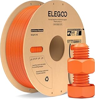 ELEGOO Filamento ABS 1,75 mm per Stampante 3D, Elevata Tenacità e Resistenza agli Urti, Resistente al Calore e all’Acqua, Qualità Industriale Adatto per Stampanti FDM, Bobina da 1 kg, Arancione