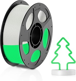 ANYCUBIC PLA Glow In The Dark Filament - 120 Minutes Continuous Brightness, Intelligent Identification, 1kg Spool of PLA for 3D Printers, White (Green in the Dark)