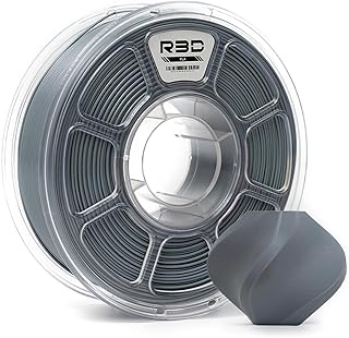 R3D Filamento 3D PLA da 1,75 mm, 0-370 mm/s, stampa ad alta velocità, precisione dimensionale +/- 0,02 mm, bobina di plastica trasparente da 1 kg, filamento per stampa 3D(Grigio)
