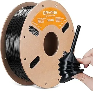 ERYONE 90A TPU Filament 1.75 mm for 3D Printer +/-0.02 mm, 1 kg (2.2 LBS) / Spool, Black