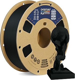 OVERTURE PLA+ Filamento 1.75mm, Toughness Enhanced PLA Roll, Professionale PLA Tenacia, 1kg Filamento(2.2lbs), Precisione Dimensionale 99% Probabilità +/- 0.02 mm (Nero)