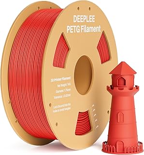 DEEPLEE PETG Filament 1.75mm, PLA 3D Printer Filament, Dimensional Accuracy +/- 0.02mm, for Most FDM 3D Printers 1kg Red