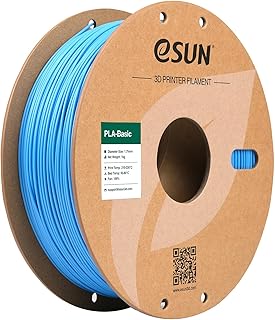 eSUN Filamento PLA 1,75 mm, filamento di Basic PLA per stampanti 3D Precisione dimensionale +/- 0,05 mm, bobina da 1 kg (2,2 libbre) Filamento PLA veloce per stampanti 3D, Azzurro