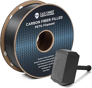 SainSmart PETG Carbon Fiber Filament, 1.75mm 3D Printing Filament, Rigid, Lightweight, Heat Resistant and Abrasive for Most FDM 3D Printers, Accuracy: