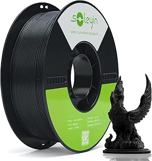 Creality Soleyin - Filamento ultra PLA 1,75 mm, filamento per stampante 3D, 1 kg, alta velocità 30-300 mm/s, precisione ±0,02 mm, per stampante 3D Creality Ender K1 K2, serie FDM, nero opaco
