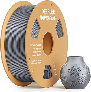 DEEPLEE PLA+ Rapid Filament 1.75 mm, High Speed Up to 600 mm/s, Silver 1 kg, Accuracy ±0.2 mm for FDM 3D Printers