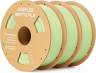 DEEPLEE Filamento Matte PLA 1,75 mm, Opaco PLA Filamenti per Stampante 3D con Precisione Dimensionale +/- 0,02 mm, per la Maggior parte delle Stampanti 3D FDM, 3KG(1kg/bobina) Verde Chiaro