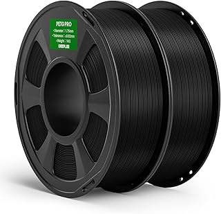 DEEPLEE PETG Pro Filament 1.75 mm, High Strength and Toughness, Climate Resistance, 2 kg Pack (2 x 1 kg) Black, Optimized Printing for FDM 3D Printers