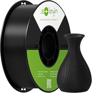 Filamento PLA 1,75 mm per stampante 3D, Alta Velocità 30-300mm/s, Alta Precisione +/- 0,02 mm, 1 kg (2,2 libbre), per Maggior Parte Stampanti 3D FDM (Nero)