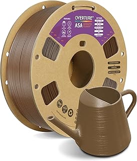 OVERTURE ASA Premium Filament 1.75mm, 1kg Spool (2.2lbs), Dimensional Accuracy +/- 0.02mm, for 3D Printer (Brown)