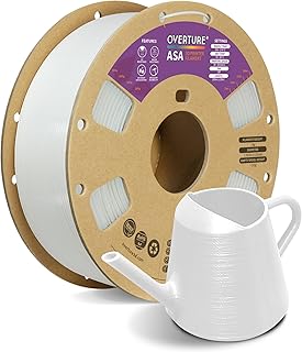 OVERTURE ASA Premium White Filament 1.75mm, 1kg Spool (2.2lbs), Dimensional Accuracy +/- 0.02mm, for 3D Printer (White)