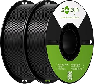 SOLEYIN Ultra PLA Filament 1.75mm, 30-300mm/s 3D Printer Filament for Most Creality Ender-3 K1 K1C K2 Hi 3D Printer (Black, 2kg)