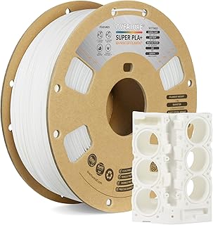 OVERTURE Super PLA+ Filament 1.75mm, Toughness Enhanced PLA Plus, 1kg Spool (2.2lbs), Dimensional Accuracy +/- 0.02mm, for 3D Printer (White)