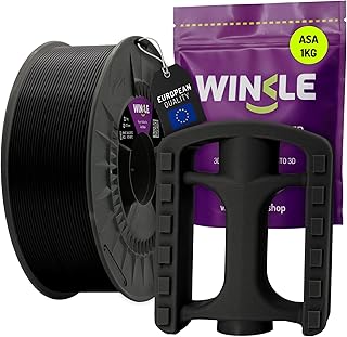 WINKLE Filamento ASA 1.75mm Nero Corvino, Bobina da 1kg, Filamento per Stampante 3D FDM, Precisione Dimensionale +/- 0.05mm, Resistente a Raggi UV e Calore, Parti Meccaniche Funzionali all'aperto