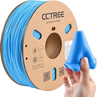 CCTREE Filamento flessibile per stampante 3D, in TPU, 1,75 mm, durezza 95 A, precisione dimensionale +/- 0,03 mm, bobina da 1 kg, colore azzurro cielo