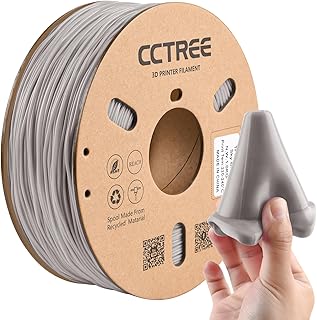 CCTREE High Speed TPU Filament 1.75mm, Soft Flexible TPU 3D Printing Filament Shore 95A, 1kg Spool, Dimensional Accuracy +/- 0.02mm for 3D Printer Bambu Lab Gray