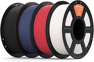 ELEGOO PLA Matte Filament Black White Red Ruby Navy Blue 4 kg 1.75 mm Matte PLA Filament for 3D Printer, 1 kg Spool, Suitable for Most FDM 3D Printers