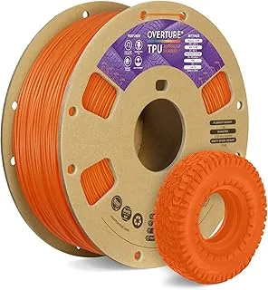 OVERTURE TPU Filament 1 kg, 1.75 mm Flexible TPU Filament for 3D Printer, High Liquidity, Dimensional Accuracy +/- 0.03 mm, for 3D Printer (Orange)