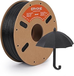 ERYONE ASA Fiberglass Filament 1.75mm +/- 0.03mm, ASA 3D Printing Filament 1kg/Spool, Black
