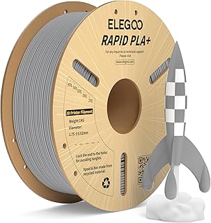 ELEGOO Rapid PLA+ Filament 1.75 mm Grey 1 kg, High Speed 30-600 mm/s, PLA Plus Filament for 3D Printer, Dimensional Accuracy +/- 0.03 mm, Filament for Most 3D Printers
