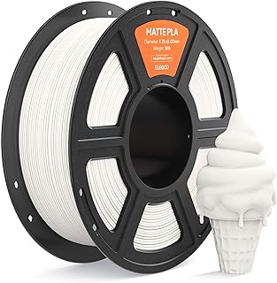 ELEGOO Filamento PLA Matte Bianco 1 KG, 1,75 mm Opaco PLA Filamento per Stampante 3D, Bobina da 1 kg, Adatto per Maggior Parte Delle Stampanti 3D FDM