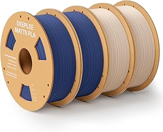 DEEPLEE Filamento Matte PLA 1,75 mm, Opaco PLA Filamenti per Stampante 3D con Precisione Dimensionale +/- 0,02 mm, per la Maggior parte delle Stampanti 3D FDM,4KG(1kg/bobina)2*Blu Marina 2*Beige